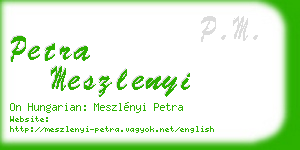 petra meszlenyi business card