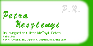 petra meszlenyi business card